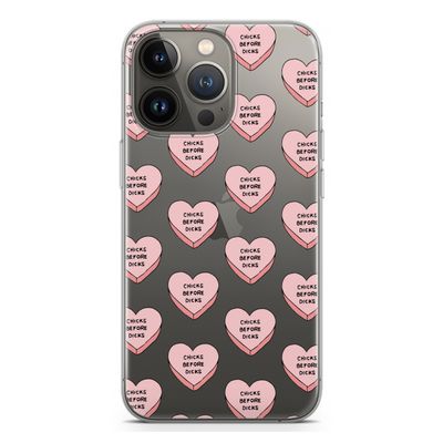 Chicks before dicks: iPhone 13 Pro Transparant Hoesje