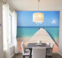 Fotobehang strand met zee uitzicht