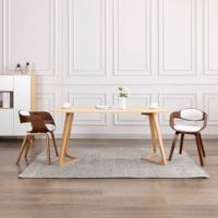 Eetkamerstoelen 2 st gebogen hout en kunstleer
