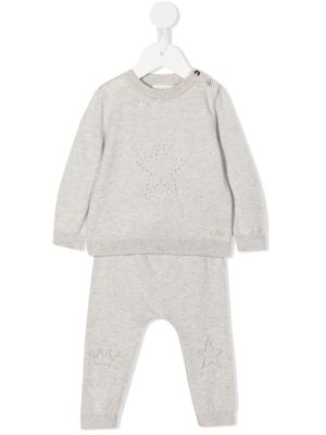 Marie-Chantal trousseau de naissance en maille à motif d'étoiles - Gris