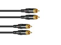 SOMMER CABLE RCA cable 2x2 0.5m bk Hicon - thumbnail
