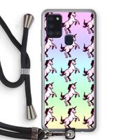 Musketon Unicorn: Samsung Galaxy A21s Transparant Hoesje met koord
