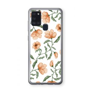 Peachy flowers: Samsung Galaxy A21s Transparant Hoesje