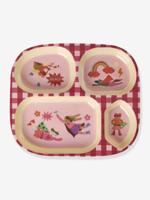 Compartimentenbord in roze HERO RICE melamine voor kinderen groen, geruit