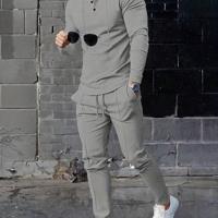 Men's Waffle Knit Hoodie and Sweatpants 2-Piece Co-Ord Set Grey / XXL