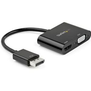 StarTech.com DP2VGAHD20 video kabel adapter DisplayPort HDMI + VGA (D-Sub) Zwart