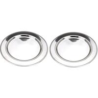 Kerstdiner onderbord - 12x stuks - zilver - RVS - D33 cm - rond