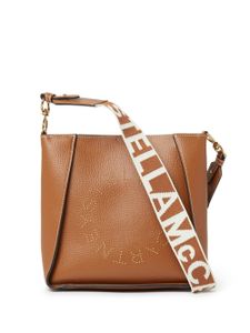 Stella McCartney sac porté épaule à détail Stella Logo - Marron