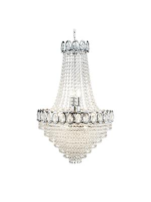 Kroonluchter Louis Phillipe 11Lt Chandelier Chrome Metal & Crystal