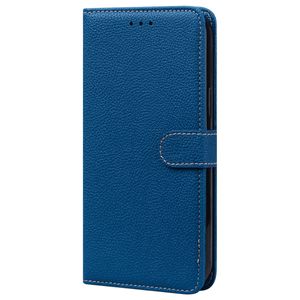 iPhone 13 hoesje - Bookcase - Koord - Pasjeshouder - Portemonnee - Camerabescherming - Kunstleer - Blauw