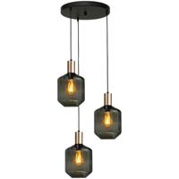 Masterlight 3-lichts vide hanglamp - goud -Porto met Jagger green glazen - 2712-05-02-35-3-10 Masterlight 3-lichts vide hanglamp - goud -Porto met Jagger green glazen - 2712-05-02-35-3-10