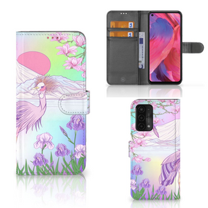 OPPO A54 5G | A74 5G | A93 5G Telefoonhoesje met Pasjes Bird