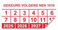 Keuringssticker gekeurd volgens NEN 1010 rechthoek  50 x 25 mm - 250 stuks (op rol)