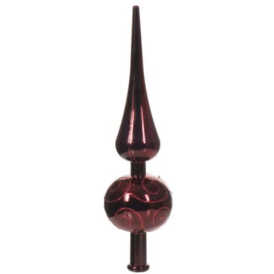 Kerstboom piek - donkerrood - kunststof - 23 cm - kerstpieken