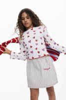 Korte gestreepte rok - WHITE - 7/8