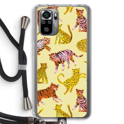 Cute Tigers and Leopards: Xiaomi Redmi Note 10S Transparant Hoesje met koord