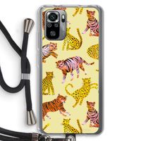 Cute Tigers and Leopards: Xiaomi Redmi Note 10S Transparant Hoesje met koord