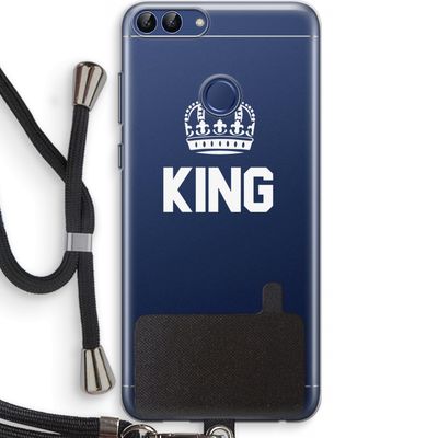 King zwart: Huawei P Smart (2018) Transparant Hoesje met koord