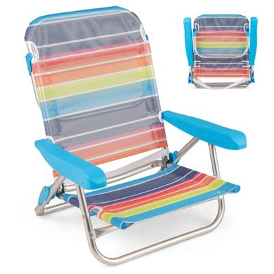 2-delige set Opvouwbare Strandstoelen met Verstelbare Rugleuning Lichte Campingstoelen Opvouwstoelen