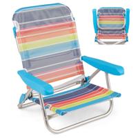 2-delige set Opvouwbare Strandstoelen met Verstelbare Rugleuning Lichte Campingstoelen Opvouwstoelen