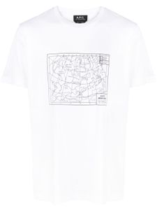 A.P.C. t-shirt Carl à motif monogrammé - Blanc