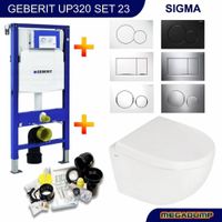 Geberit Up320 Toiletset 23 Megasplash Zero Compact Met Bril En Drukplaat - thumbnail
