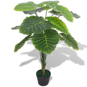 Kunst taro plant met pot 70 cm groen