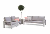 Trestino stoel-bank loungeset benton 3-zits latte