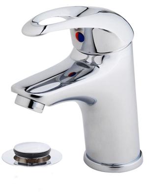 Wiesbaden Athos wastafelmengkraan + clickwaste chroom