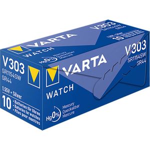 Varta Zilveroxide Batterij SR44 | 1.55 V DC | 170 mAh | Zilver | 10 stuks - VARTA-V303 VARTA-V303