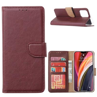 Hoesje iPhone 12 Pro Max Bordeaux met Pasjeshouder
