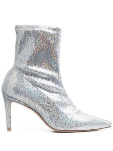 Stuart Weitzman bottines 160 mm à effet holographique - Gris