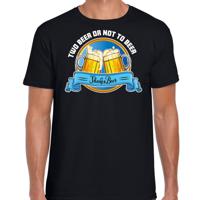 Apres ski t-shirt voor heren - two beer or not to beer - zwart - wintersport - bier