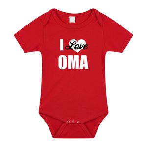 I love oma cadeau baby rompertje rood baby jongen/meisje