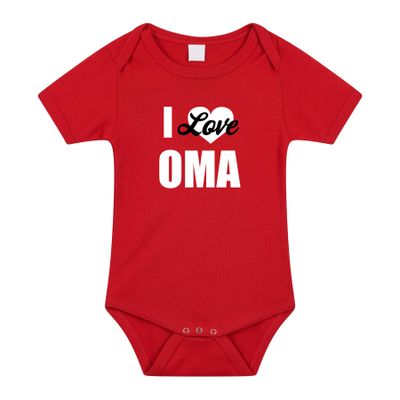 I love oma cadeau baby rompertje rood baby jongen/meisje