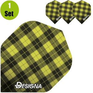 Designa Tartan Dartflights - Geel