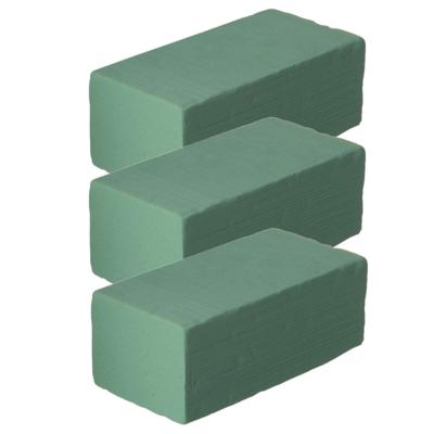 Steekschuim/oase - Set van 3x stuks - nat - groen - 23 x 7,5 x 11 cm - rechthoekig - hobby