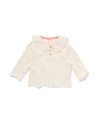 HEMA Baby T-shirt Met Kraag Gebroken Wit (gebroken wit)