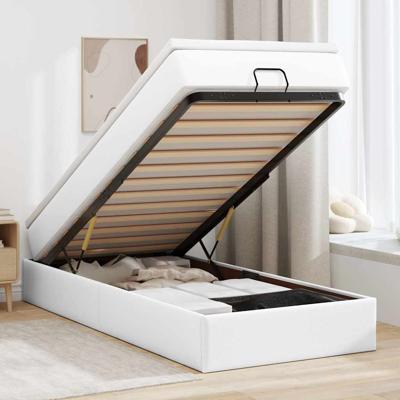 Ottoman bed met matras 80x200 cm kunstleer wit