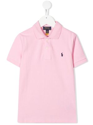 POLO RALPH LAUREN KIDS polo à logo brodé - Rose