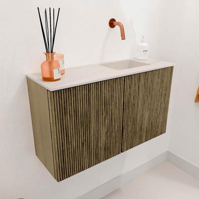 Toiletmeubel Mondiaz Joya Dlux | 70 cm | Meubelkleur Dusk | Faye wastafel Meli Wasbak Rechts | Zonder kraangat(en)