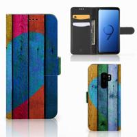 Samsung Galaxy S9 Plus | Book Style Case | Wood Heart - Cadeau voor je Vriend