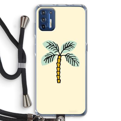 Palmboom: Motorola Moto G9 Plus Transparant Hoesje met koord