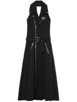 Noir Kei Ninomiya robe mi-longue ceinturée à dos nu