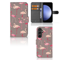 Samsung Galaxy S23 FE Telefoonhoesje met Pasjes Flamingo - thumbnail