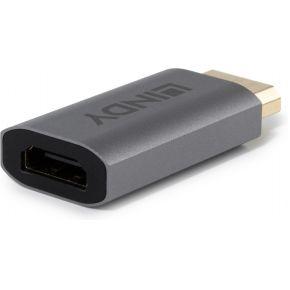 Lindy 41095 tussenstuk voor kabels DisplayPort HDMI Type A Grijs
