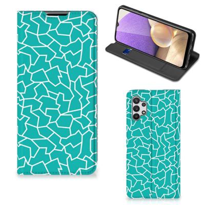Samsung Galaxy A32 5G | Bookcase | Cracks Blue