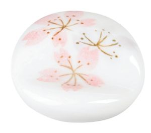 Wit/Roze Eetstokjes Onderzetter - Keramiek - 5cm