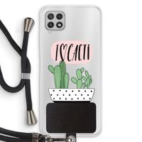 I love cacti: Samsung Galaxy A22 4G Transparant Hoesje met koord