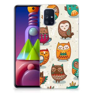 Samsung Galaxy M51 TPU Hoesje Vrolijke Uilen